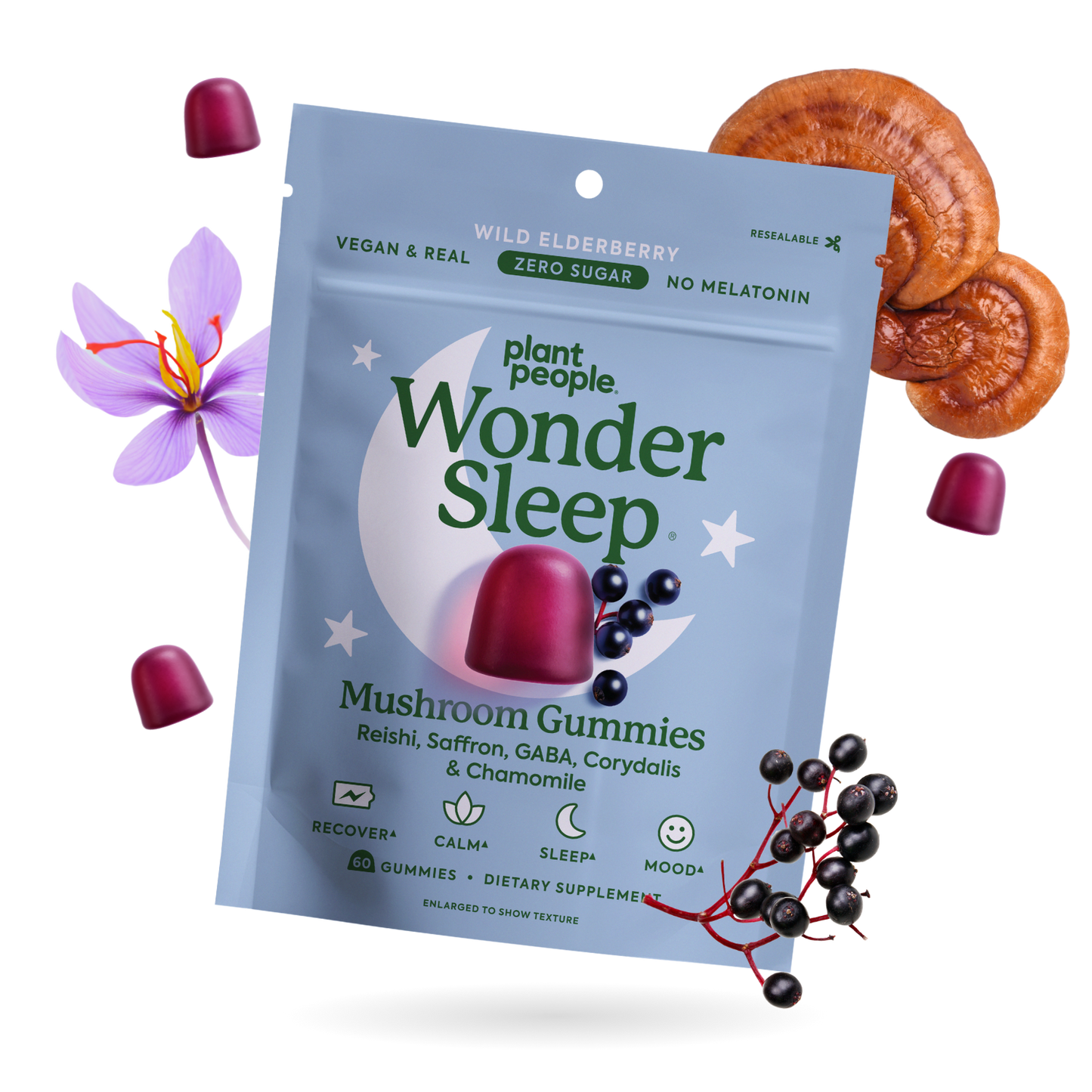 WonderSleep Mushroom Gummies Supplement for Sleep (60 ct)