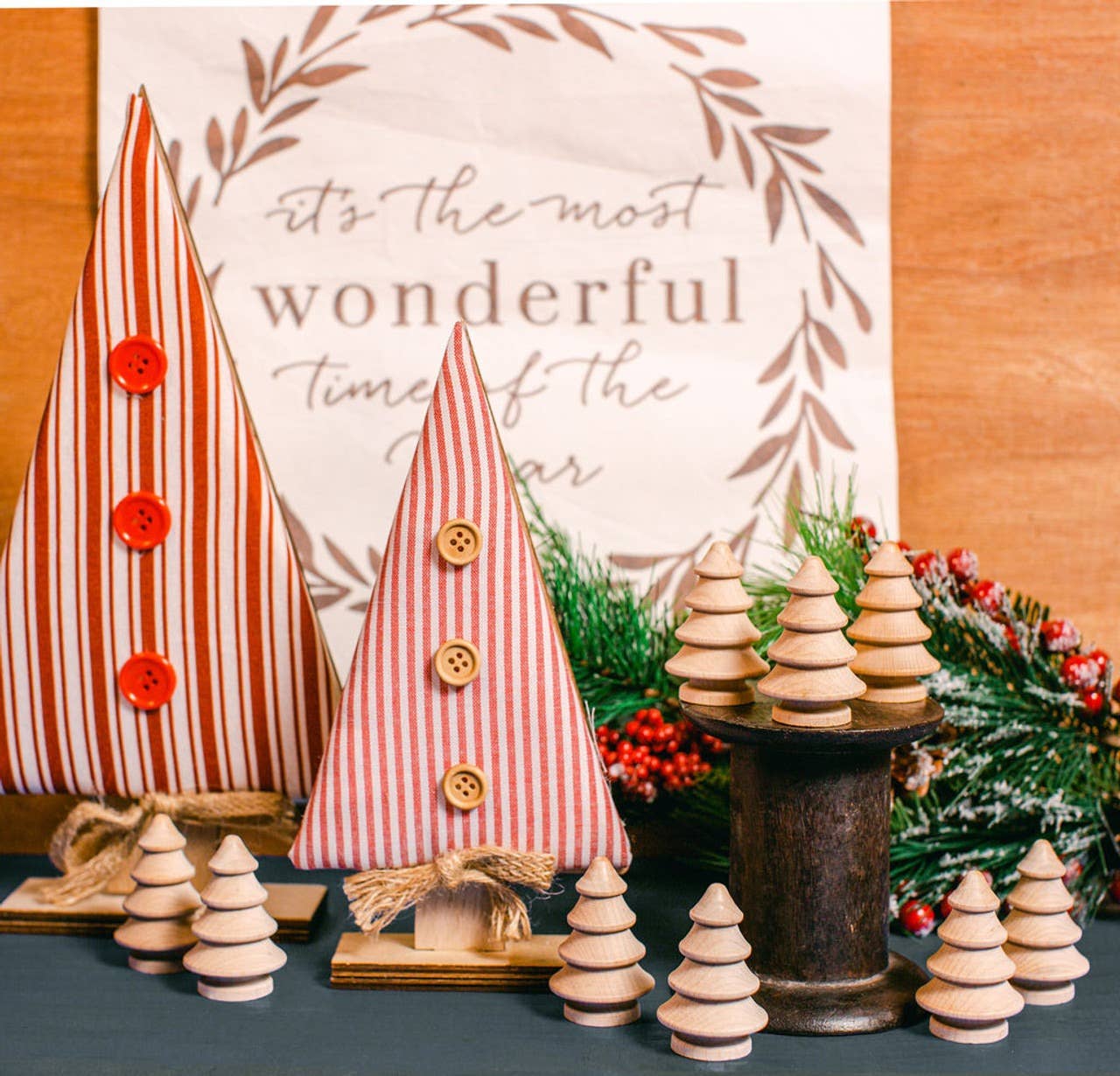 Small Wooden Christmas Decoration Tree