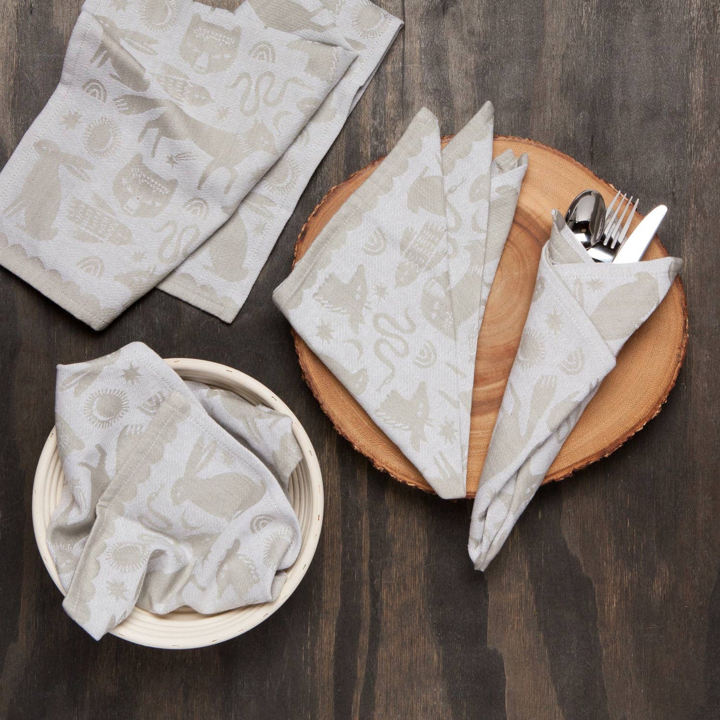 Danica Studio Timber Woven Cotton Jacquard Napkins Set of 4