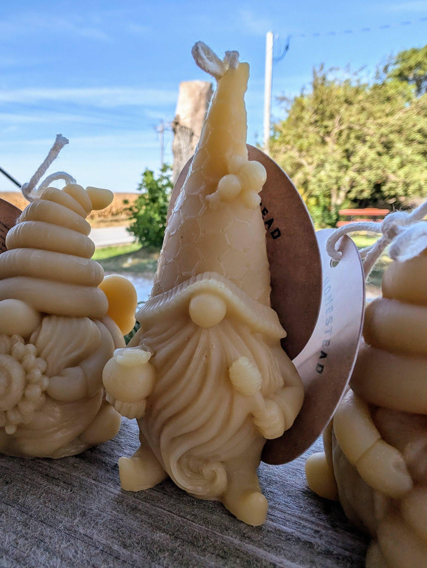 Beeswax Honey themed Gnome Candles