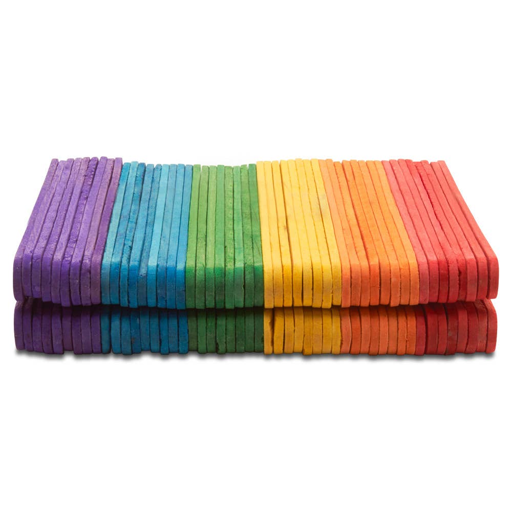 4-1/2" Colored Wooden Popsicle Sticks, Variety Pack Of 100