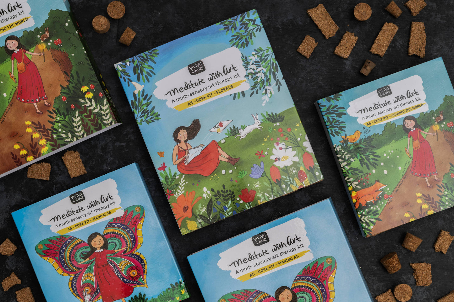 A6 Cork - Meditative with Art Kit - Around the World
