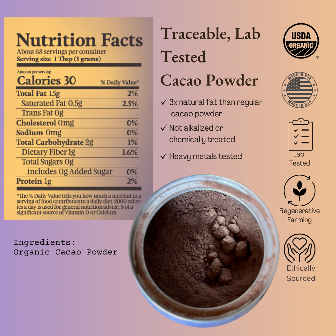Cacao Powder | Regenerative, 100% Organic, Peru