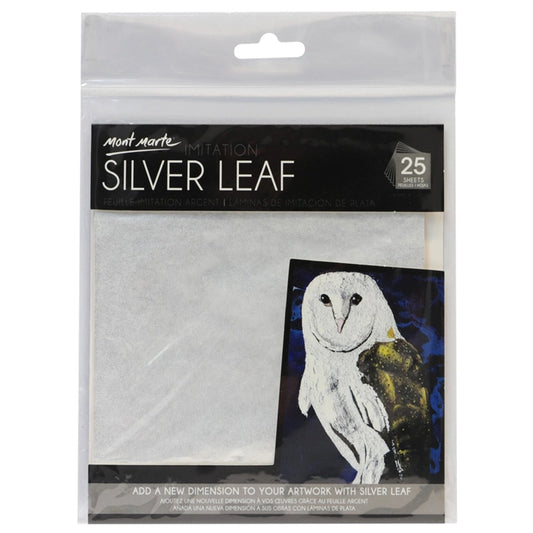 Imitation Silver Leaf 14x14cm 25 Sheet