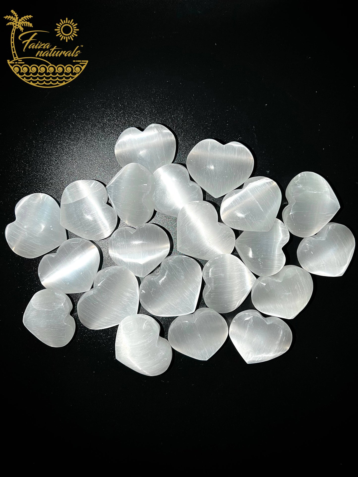 Selenite Crystal Hearts All Natural from Morocco (4-5 cm)