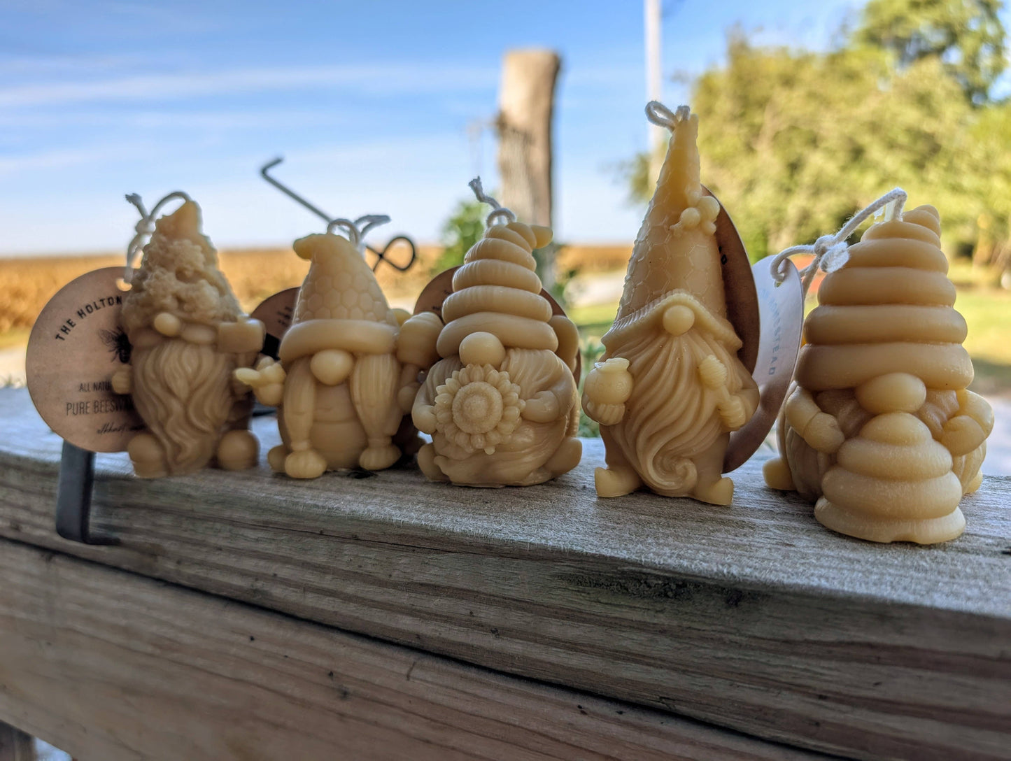 Beeswax Honey themed Gnome Candles
