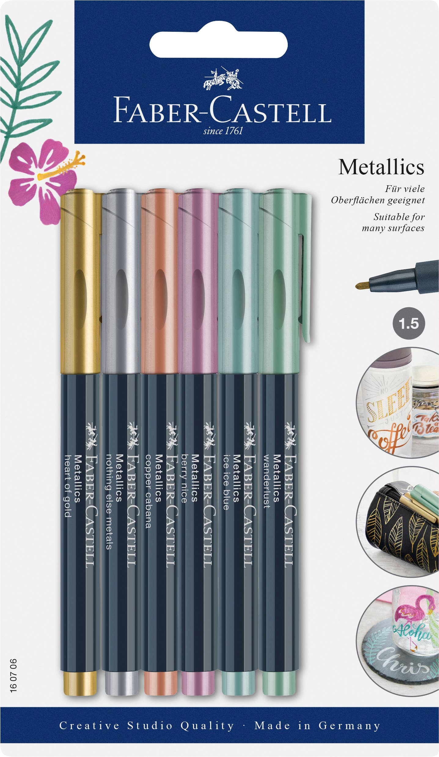 Metallic Multi-Surface Creative Markers, Set of 6