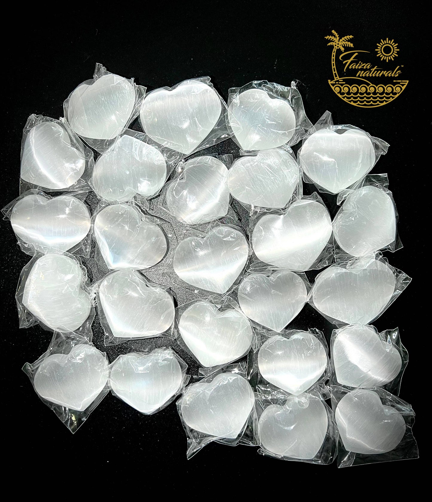 Selenite Crystal Hearts All Natural from Morocco (4-5 cm)