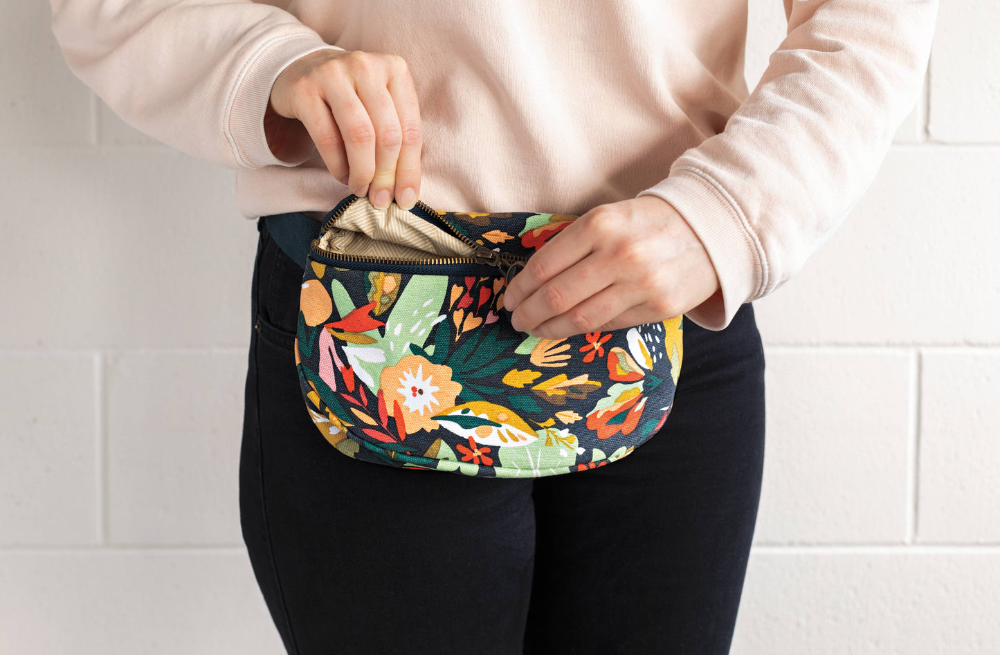 Cotton Hip Bag with Adjustable Strap