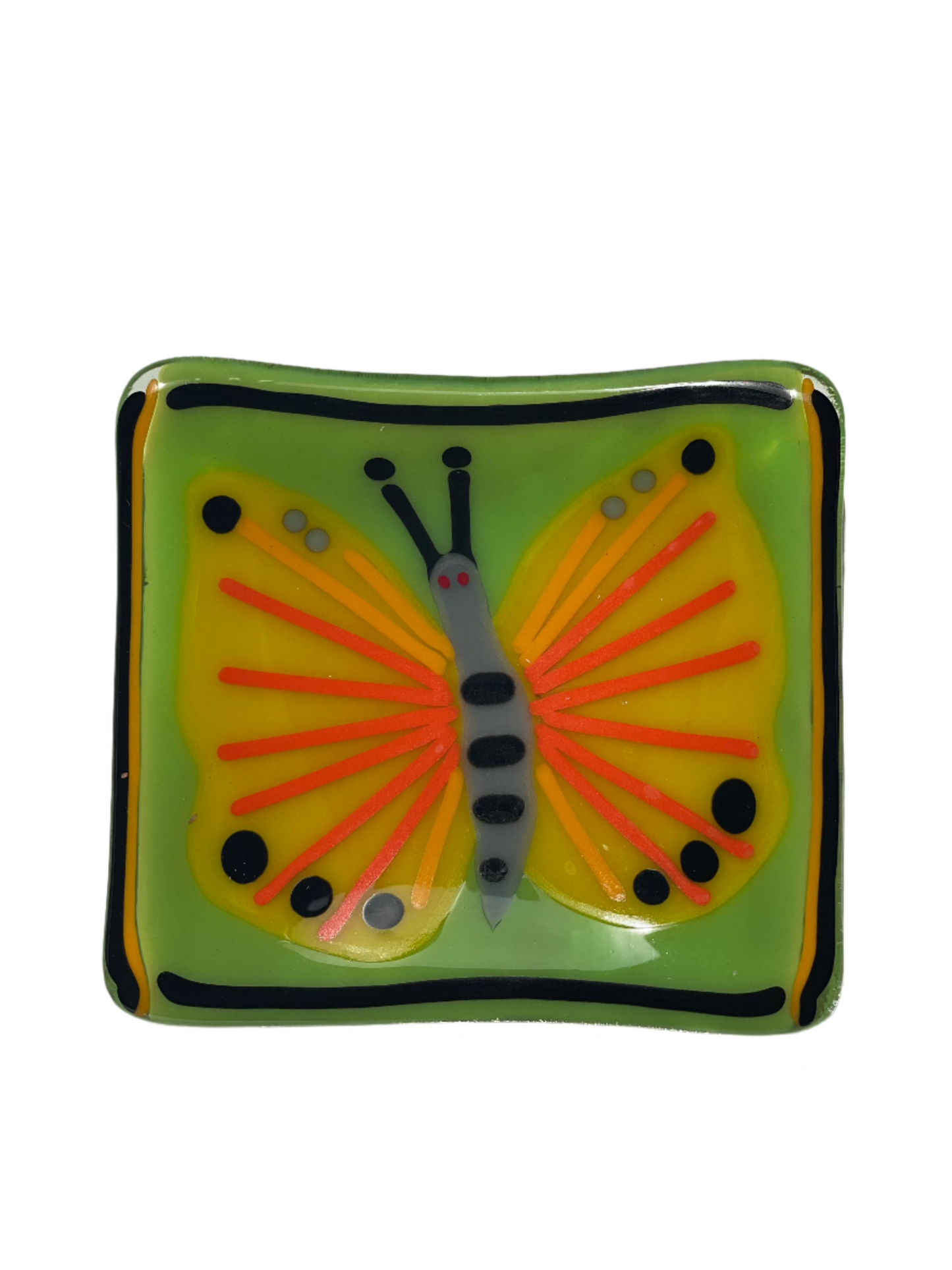 Fused Glass - 3" x 3" to 3.25" x 3.25" Square Dish (Depths Vary)