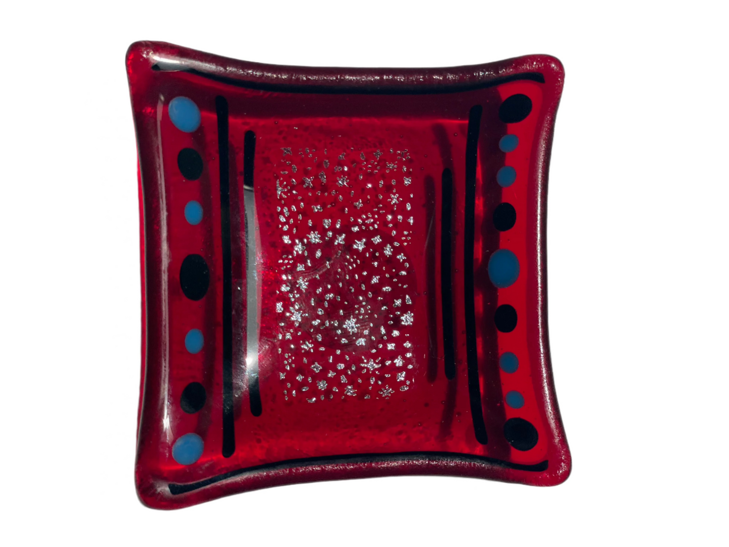 Fused Glass - 3" x 3" to 3.25" x 3.25" Square Dish (Depths Vary)