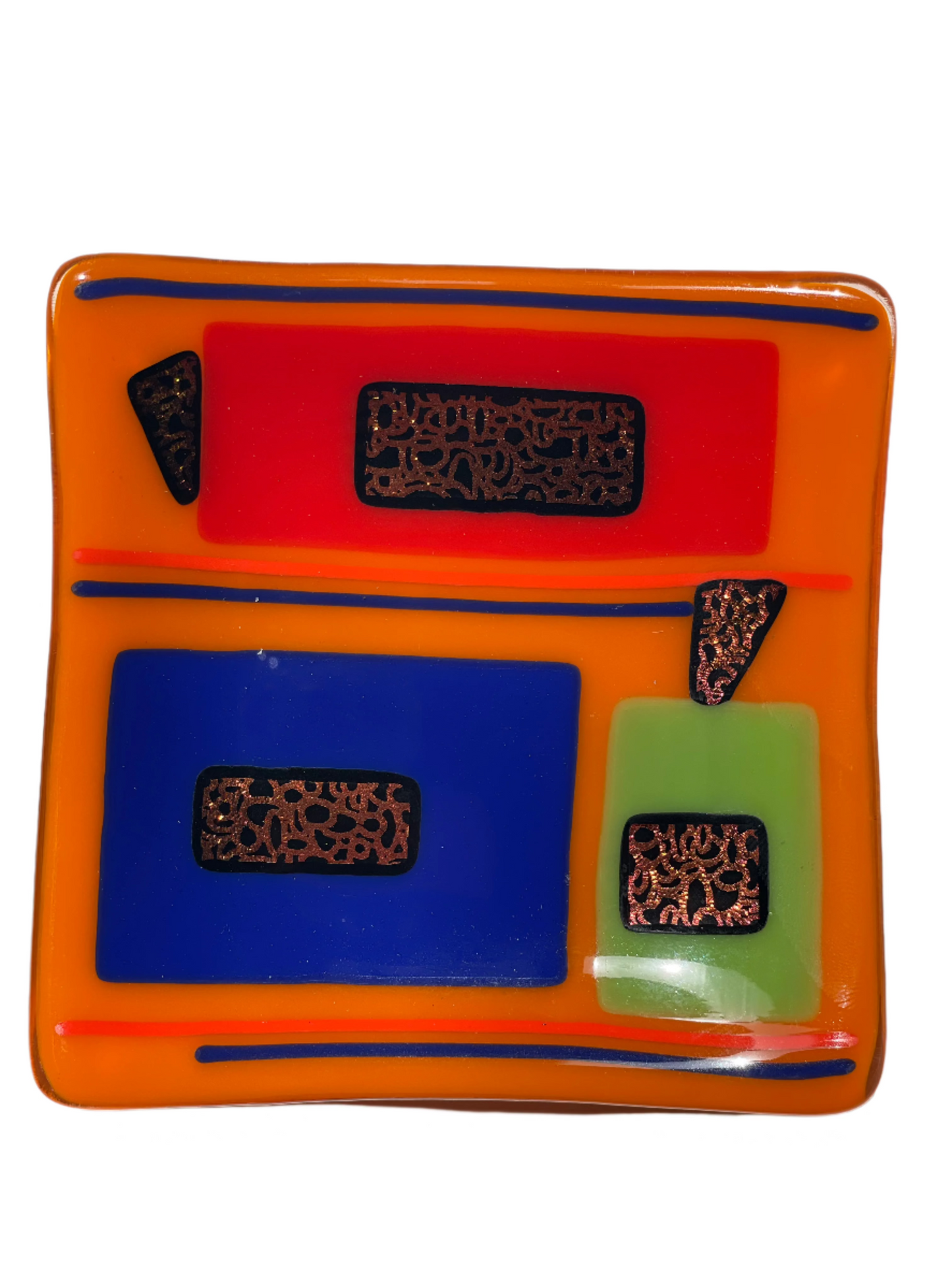 Fused Glass - 4" x 4" Square Dish (Depths Vary)