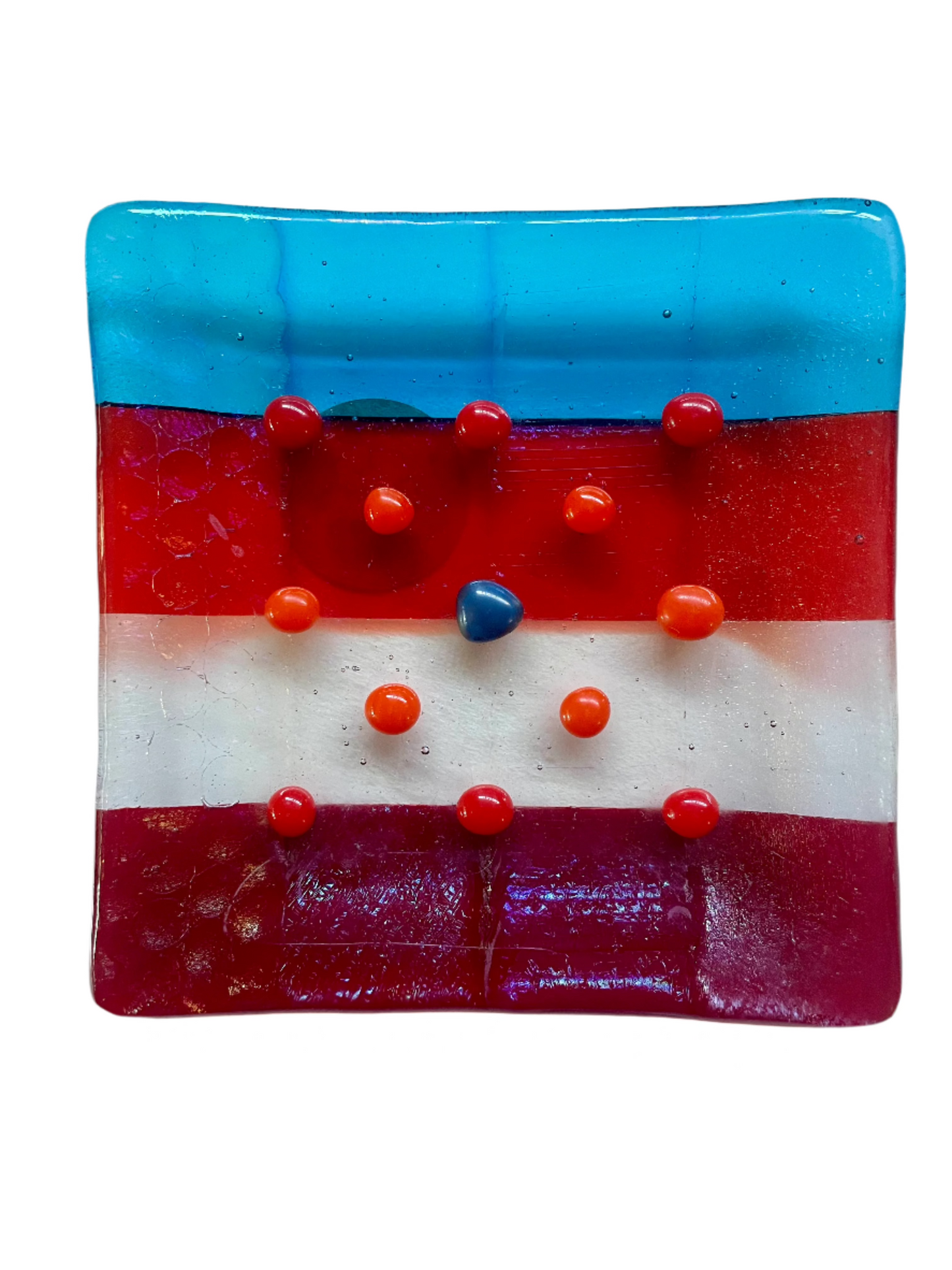 Fused Glass - 4" x 4" Square Dish (Depths Vary)