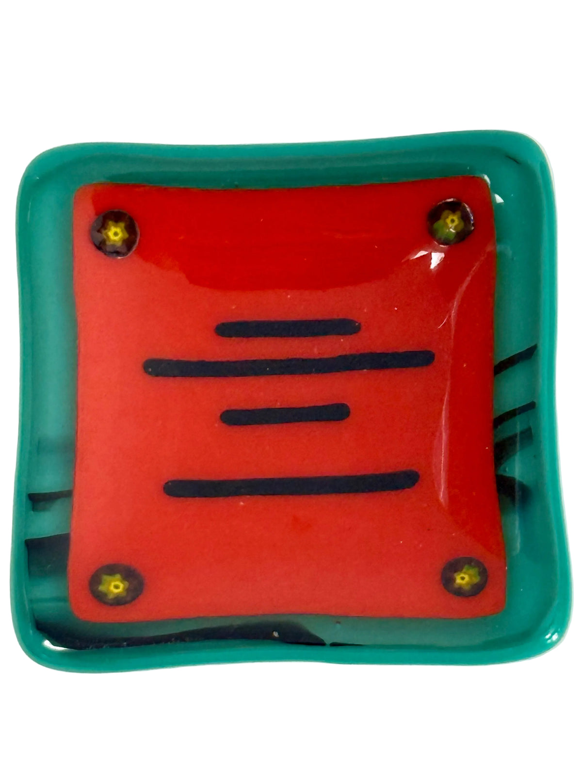 Fused Glass - 3" x 3" to 3.5" x 3.5" Square Dish (Depths Vary)