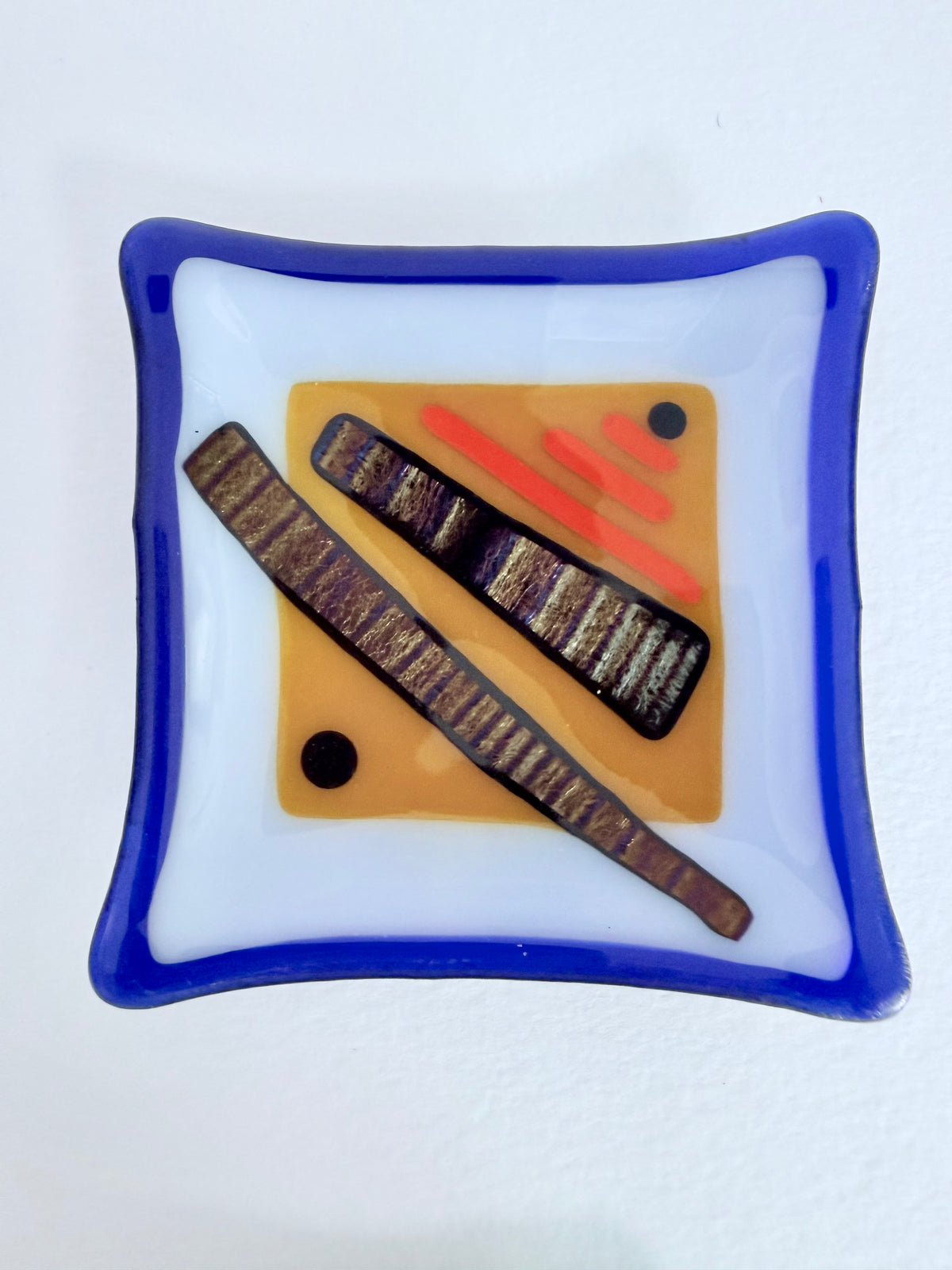 Fused Glass - 3" x 3" to 3.5" x 3.5" Square Dish (Depths Vary)
