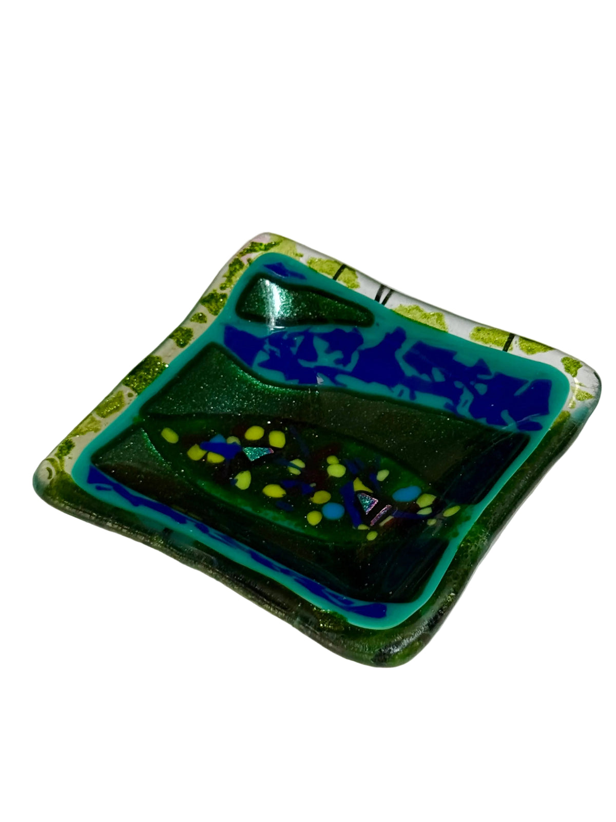 Fused Glass - 3" x 3" to 3.5" x 3.5" Square Dish (Depths Vary)