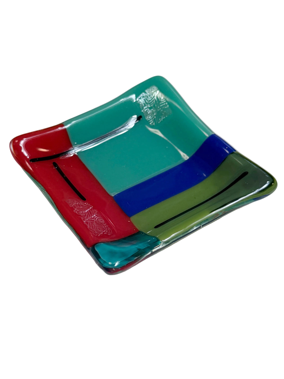 Fused Glass - 3" x 3" to 3.5" x 3.5" Square Dish (Depths Vary)
