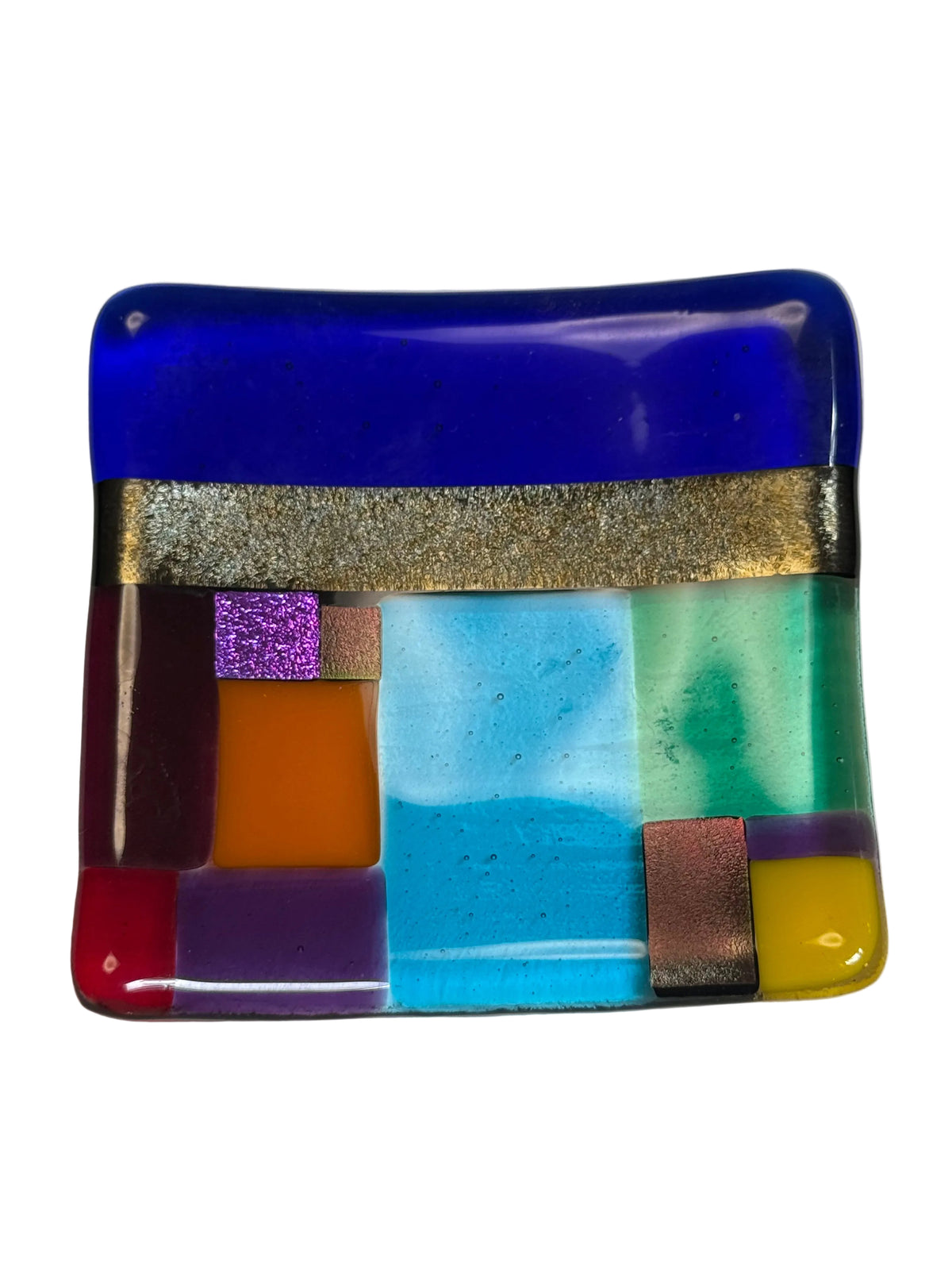 Fused Glass - 3" x 3" to 3.5" x 3.5" Square Dish (Depths Vary)