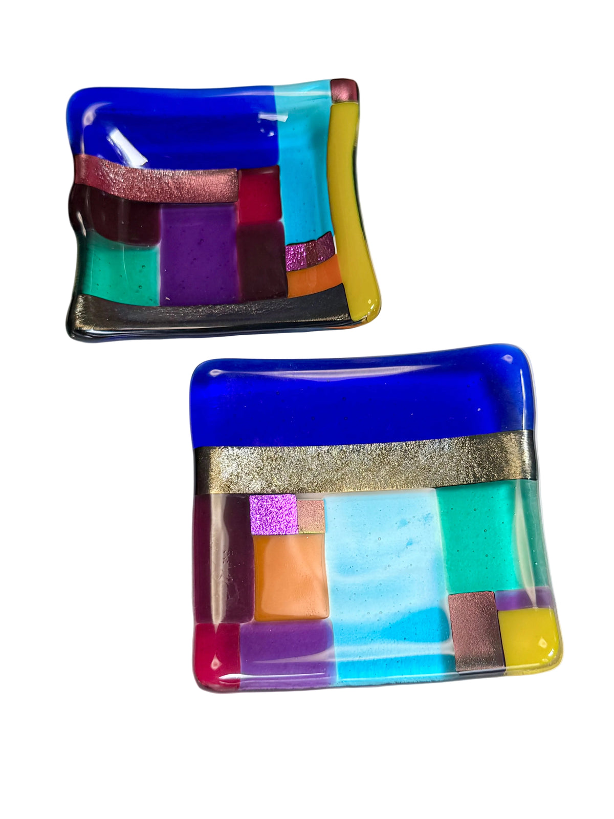Fused Glass - 3" x 3" to 3.5" x 3.5" Square Dish (Depths Vary)