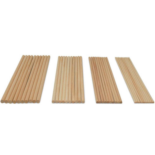 Wood Dowel Rod Pack 12" Assortment, 40 Pieces