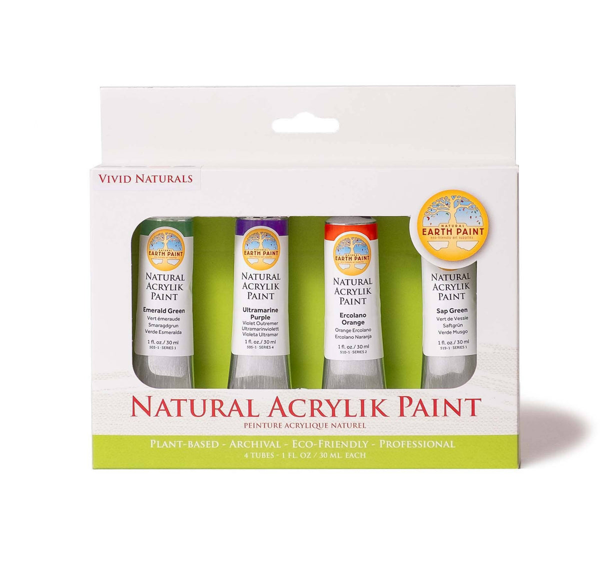 NEW! Natural Acrylik Paint - 4 Color Box Sets