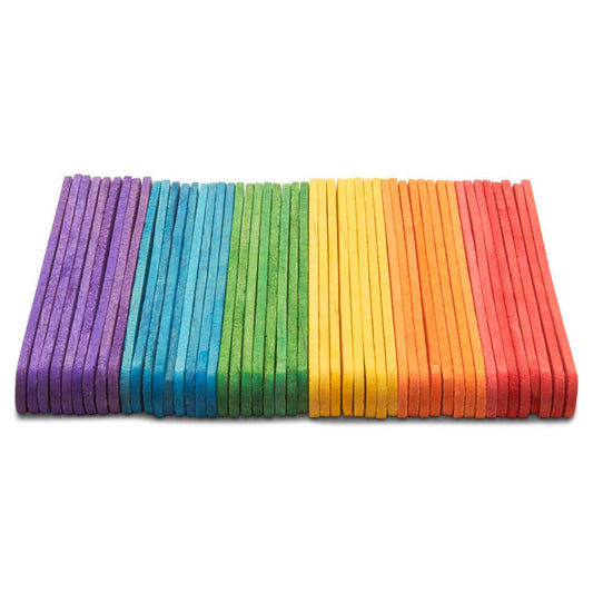4-1/2" Colored Wooden Popsicle Sticks, Variety Pack Of 100