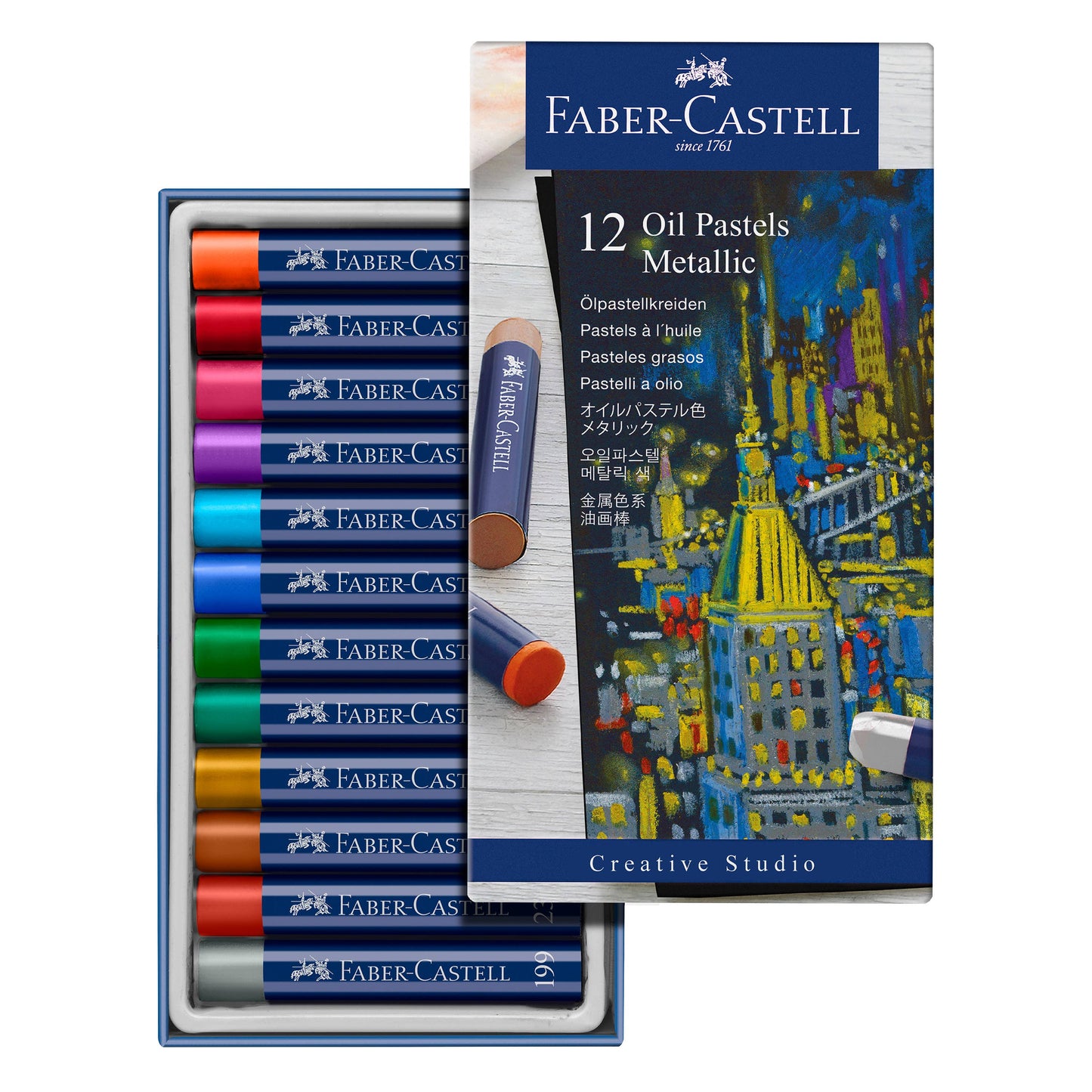 Oil Pastels, Metallic - Set of 12