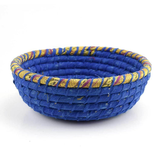 Round Indigo Chindi Basket